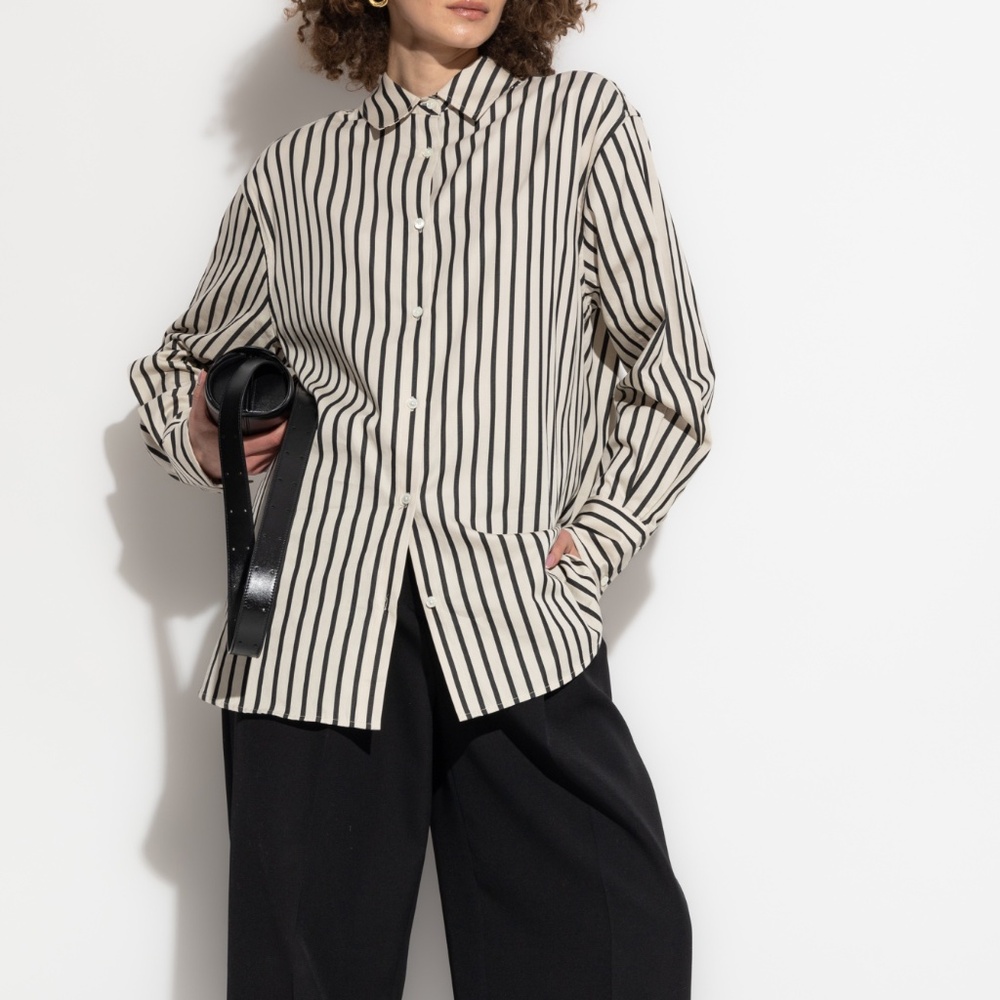 Anine Bing Plaza Stripe Shirt in Medium